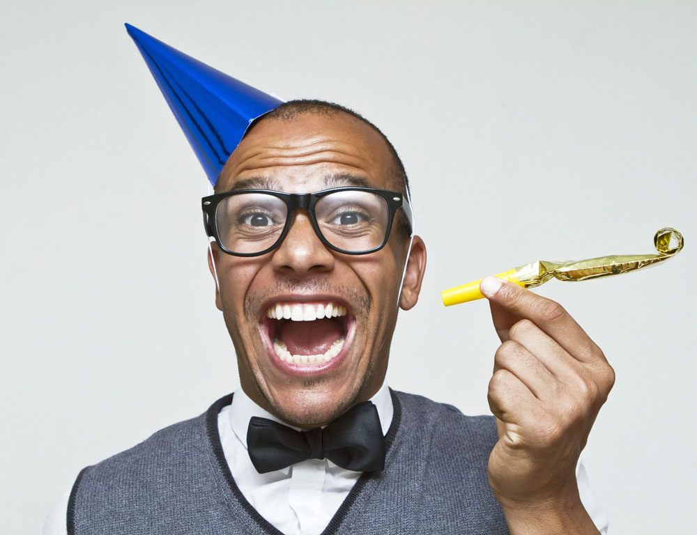 Men in a birthday party