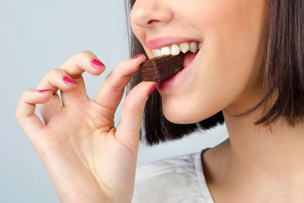 Eating chocolate