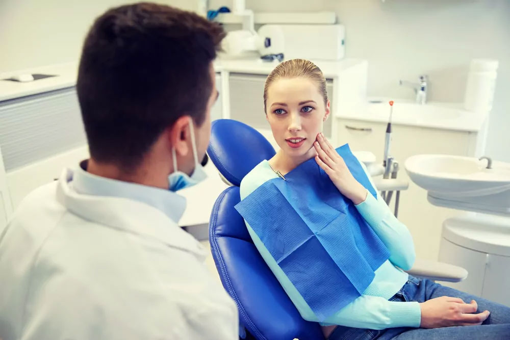 A women having a dental checkup