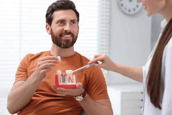 man for a dental checkup
