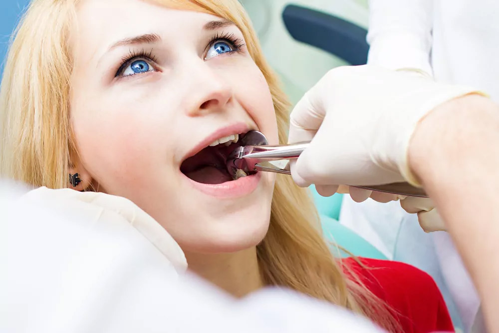 A women having a dental checkup