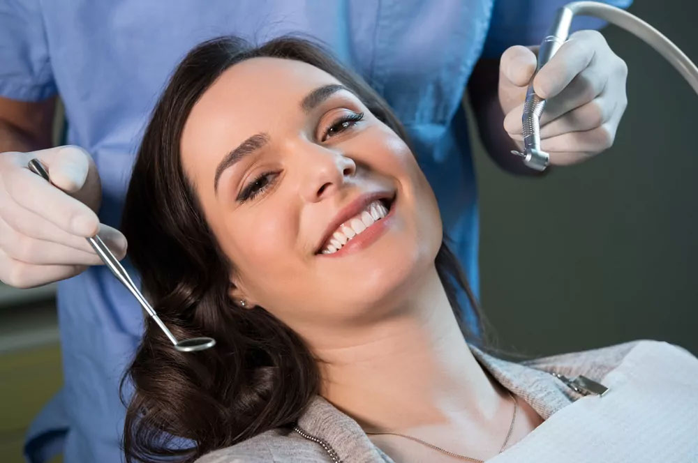 A women having a dental checkup
