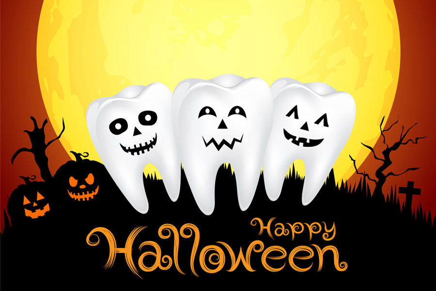 teeth with halloween theme