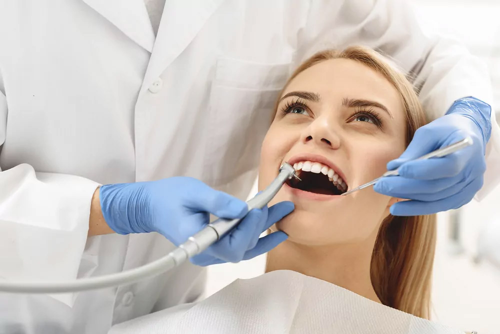 A women having a dental checkup