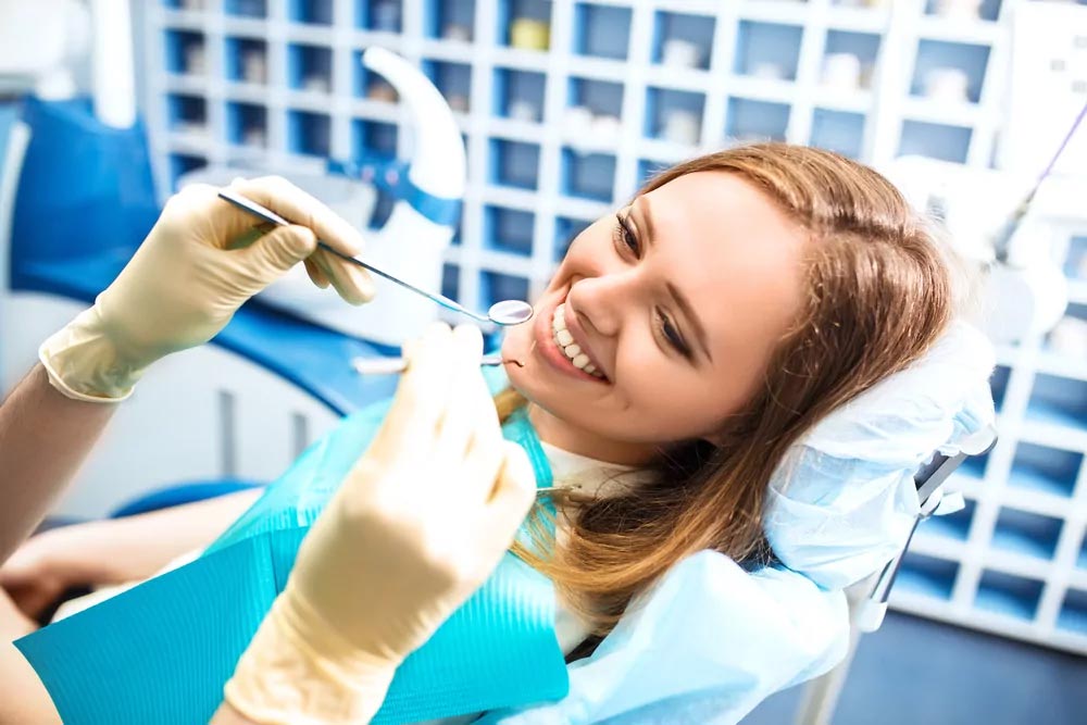 A women having a dental checkup
