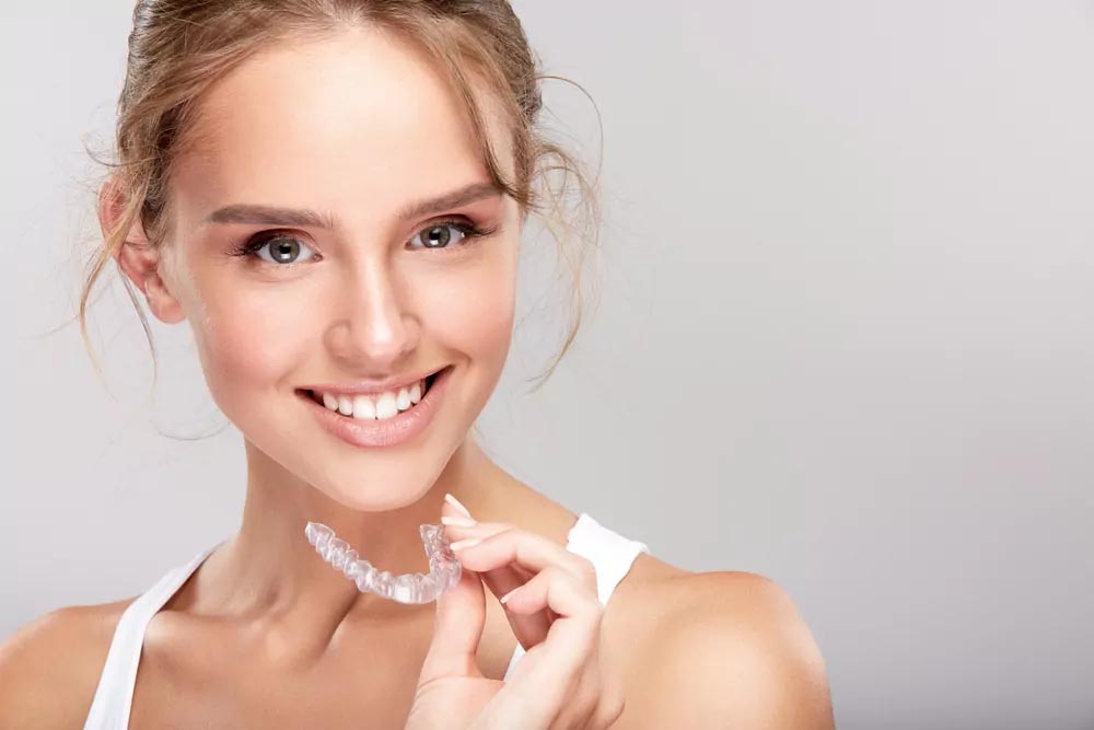 Woman with invisalign