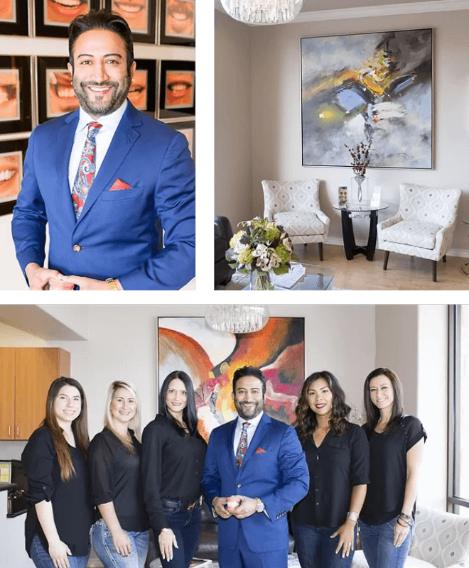 photo compilation of the dentist, team, and office of Cosmetic and Family Dentistry Of Las Colinas